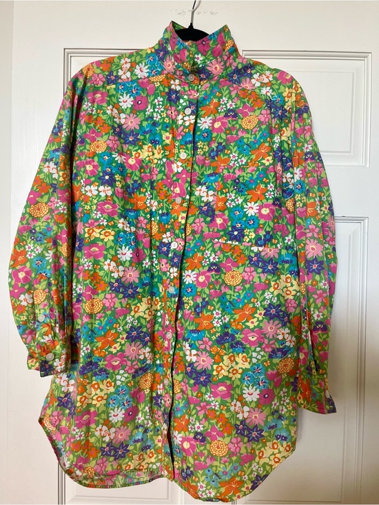 Lilly Pulitzer Other - Vintage Lilly Pulitzer White Label Floral Longline Button-Up Shirt Cover-Up Sz M